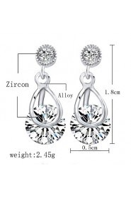 Inlay Zircon Crystal Female Korean Long Section Of Silver Dandelion Earrings