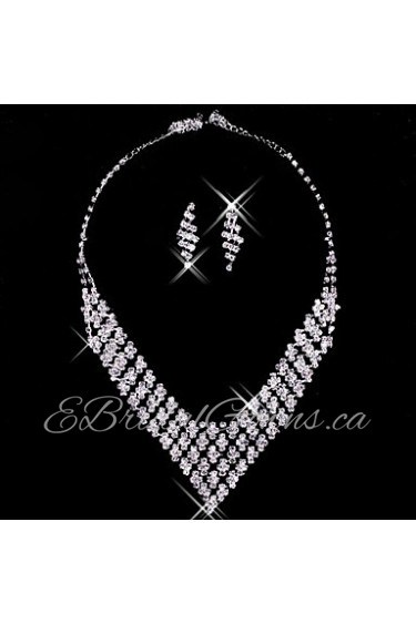 Jewelry Set Women's Anniversary / Wedding / Engagement / Birthday / Gift / Party / Daily Jewelry Sets Alloy RhinestoneEarrings /