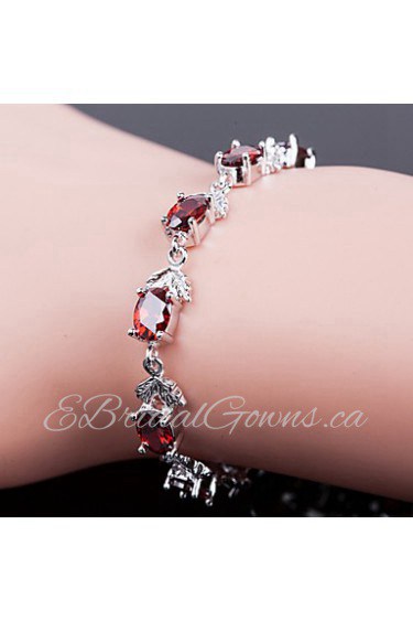 Top Quality AZircon Bracelet Fine Jewelry ,Fire Red