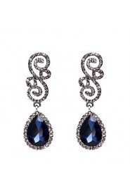 White Drops Shape Cubic Zrconia Crystal Drop Earrings Jewelry for Lady