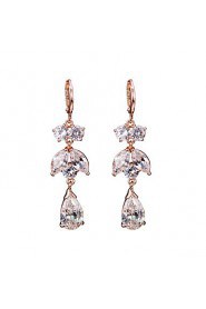 AZircon 18k Gold/Silver Drop Earrings