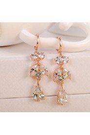 AZircon 18k Gold/Silver Drop Earrings