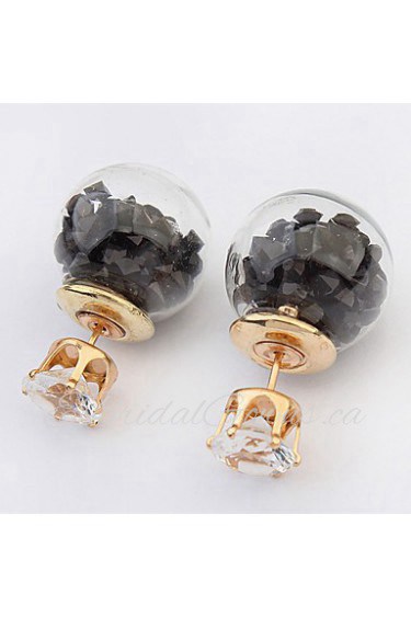 Korean Pop Transparen Wishing Bottle Zircon Earrings