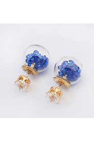 Korean Pop Transparen Wishing Bottle Zircon Earrings