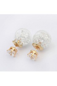 Korean Pop Transparen Wishing Bottle Zircon Earrings