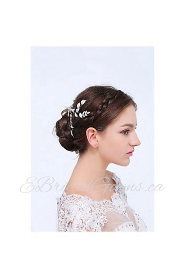 Women's Sterling Silver / Alloy Headpiece-Wedding / Special Occasion / Casual Hair Combs 1 Piece Clear Round