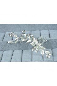 Women's Sterling Silver / Alloy Headpiece-Wedding / Special Occasion / Casual Hair Combs 1 Piece Clear Round