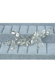 Women's Sterling Silver / Alloy Headpiece-Wedding / Special Occasion / Casual Hair Combs 1 Piece Clear Round