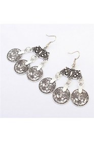 Antique Silver Bohemia Flower Retro Vintage Earrings For Women Lady New Jewelry