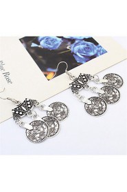 Antique Silver Bohemia Flower Retro Vintage Earrings For Women Lady New Jewelry