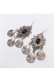 New Arrival Bohemia Jewelry Tibetan Silver Vintage Round Circle Retro Drop Earrings