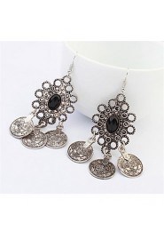 New Arrival Bohemia Jewelry Tibetan Silver Vintage Round Circle Retro Drop Earrings