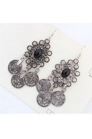 New Arrival Bohemia Jewelry Tibetan Silver Vintage Round Circle Retro Drop Earrings