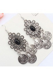 New Arrival Bohemia Jewelry Tibetan Silver Vintage Round Circle Retro Drop Earrings