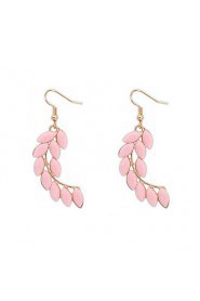 Hot Sale Bohemian Vintage Silver Leaf Feather Big Drop Earrings Women New Fashion Long Earrings