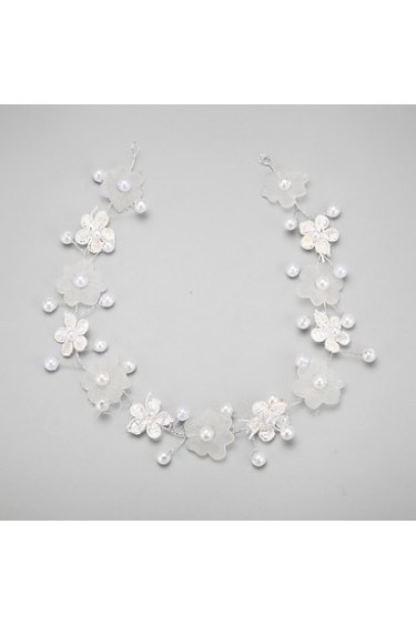 Women's / Flower Girl's Crystal / Alloy / Imitation Pearl Headpiece-Wedding / Special Occasion Headbands 1 Piece White Round