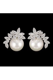 Drop Earrings Women's Cubic Zirconia/Pearl/Alloy Earring