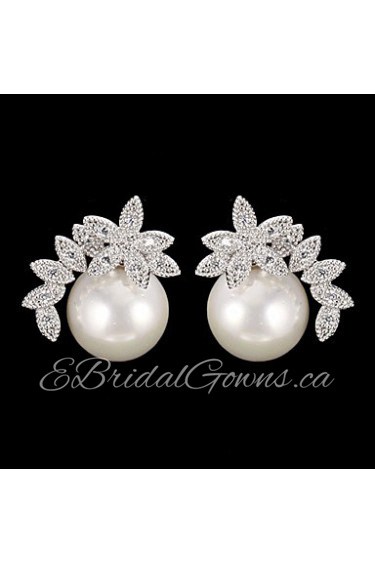 Drop Earrings Women's Cubic Zirconia/Pearl/Alloy Earring