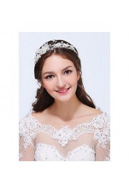 Women's Sterling Silver / Alloy Headpiece-Wedding / Special Occasion / Casual Headbands 1 Piece Clear / Ivory Round
