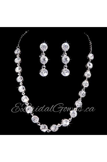 Jewelry Set Women's Anniversary / Wedding / Engagement / Birthday / Gift / Party / Special Occasion Jewelry Sets AlloyRhinestone / Cubic