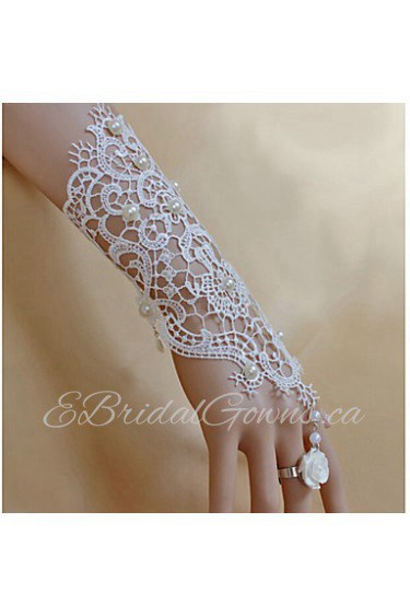 Ladies' Alloy Chain With Imitation Pearl Wedding Bracelet