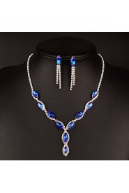 Jewelry Set Women's Anniversary / Wedding / Birthday / Gift / Party / Daily / Special Occasion Jewelry Sets Alloy CrystalNecklaces /