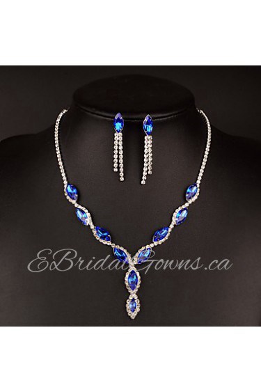 Jewelry Set Women's Anniversary / Wedding / Birthday / Gift / Party / Daily / Special Occasion Jewelry Sets Alloy CrystalNecklaces /