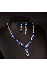 Jewelry Set Women's Anniversary / Wedding / Birthday / Gift / Party / Daily / Special Occasion Jewelry Sets Alloy CrystalNecklaces /