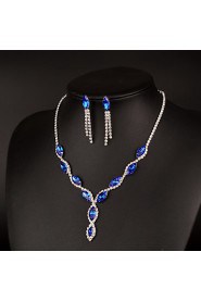 Jewelry Set Women's Anniversary / Wedding / Birthday / Gift / Party / Daily / Special Occasion Jewelry Sets Alloy CrystalNecklaces /