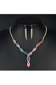 Jewelry Set Women's Anniversary / Wedding / Birthday / Gift / Party / Daily / Special Occasion Jewelry Sets Alloy CrystalNecklaces /