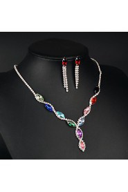 Jewelry Set Women's Anniversary / Wedding / Birthday / Gift / Party / Daily / Special Occasion Jewelry Sets Alloy CrystalNecklaces /