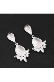 Vintage Women's Earrings Crystal Diamond Silver Earring For Wedding Bridal