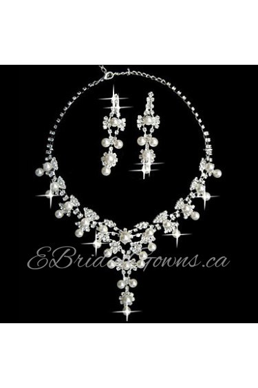 White Pearl Two Piece Fantasy Ladies' Jewelry Set (45 cm)