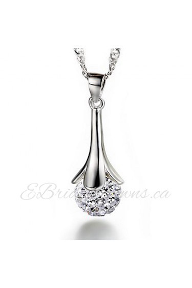 925 Silver Shambhala Ball Full Of Diamond Necklace Gift Jewelry