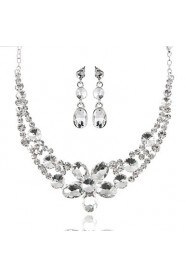 Alloy Wedding/Party Jewelry Set With Rhinestone