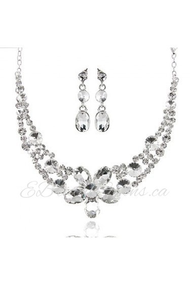 Alloy Wedding/Party Jewelry Set With Rhinestone