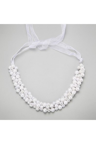 Women's / Flower Girl's Alloy / Imitation Pearl Headpiece-Wedding / Special Occasion Headbands 1 Piece White Round