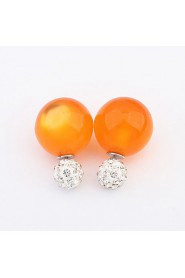 Women's Sweet Candy Colors Cute Rhinestone Stud Earrings