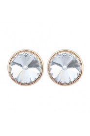 Elegant Sapphire Crystal Bright Shiny Round Earrings