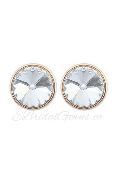 Elegant Sapphire Crystal Bright Shiny Round Earrings