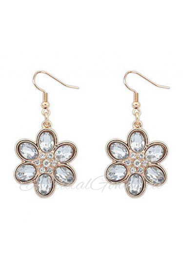 Bright Flowers Popular Fashion Crystal Marriage Earrings