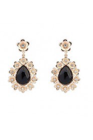 Earrings for Women Brincos Fashion Rhinestone Flower Drop Earrings Statement Bijoux Jewelry