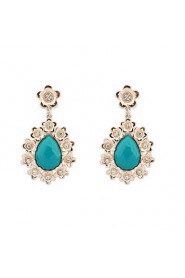 Earrings for Women Brincos Fashion Rhinestone Flower Drop Earrings Statement Bijoux Jewelry