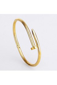 Simple Nail Shape Titanium Steel Hot Sales 18K Rose Gold Bracelets For Women(White,Gold,Rose Gold)(1Pc)