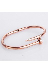 Simple Nail Shape Titanium Steel Hot Sales 18K Rose Gold Bracelets For Women(White,Gold,Rose Gold)(1Pc)