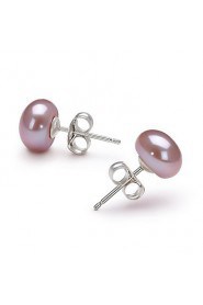 14k Gold Lavender 7.5-8mm Freshwater Pearl Earring