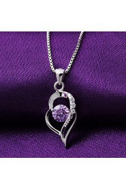 Real 925 Silver Clavicle Link Chain Austrian Rhinestone Crystal Double Heart Pendant Necklace Women Nice Jewelry