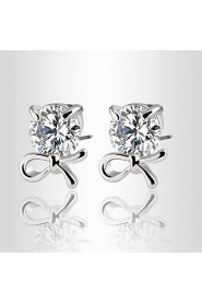 Zircon Crystal Simple High-end Fashion Jewelry Metal Earring