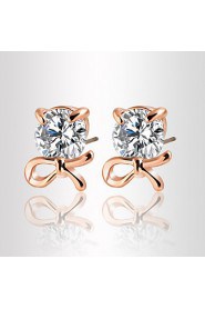 Zircon Crystal Simple High-end Fashion Jewelry Metal Earring