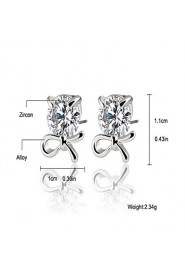 Zircon Crystal Simple High-end Fashion Jewelry Metal Earring